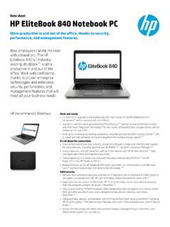 Data sheet HP EliteBook 840 Notebook PC.